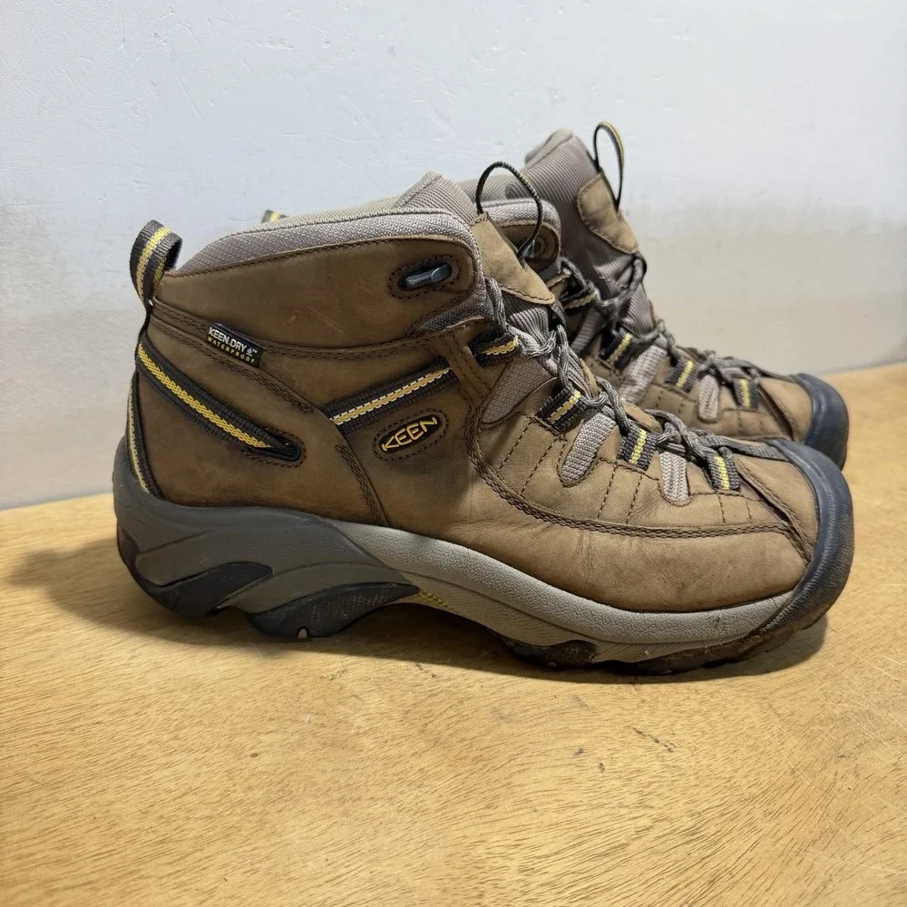 Keen Targhee II Mid Waterproof Hiking Boots Mens 11 Brown Leather 1017346